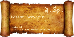 Matias Szeverin névjegykártya
